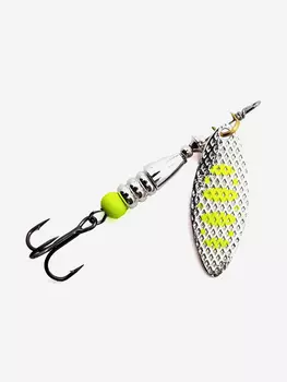 Блесна вращающаяся для рыбалки Mottomo Willow Blade #2 8g Silver 22 для спиннинга. Вертушка на голавля, жереха, щуку, Серебряный