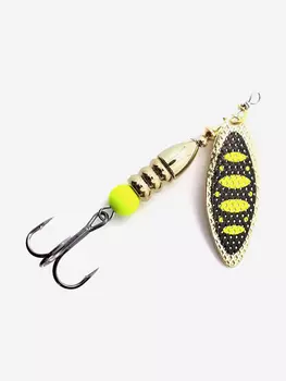 Блесна вращающаяся для рыбалки Mottomo Willow Blade #2 8g Gold 13 для спиннинга. Вертушка на голавля, жереха, щуку, Золотой