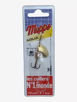 Блесна вращающаяся MEPPS "Aglia OR" №1 (3,5г) блистер, Золотой