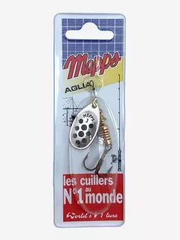 Блесна вращающаяся MEPPS "Aglia PTS Noirs AG" №3 (6.5 г) блистер, Серебряный