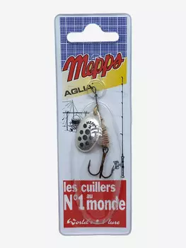 Блесна вращающаяся MEPPS "Aglia PTS Noirs AG" №2 (4.5 г) блистер, Серебряный
