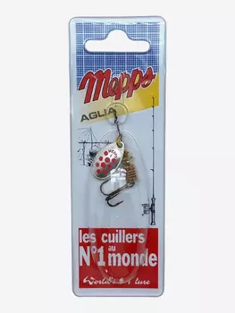 Блесна вращающаяся MEPPS "Aglia PTS Rouges AG" №1 (3,5г) блистер, Серебряный