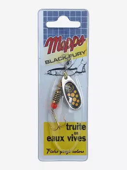 Блесна вращающаяся MEPPS "Black Fury JAUNE AG" №3 (6,5г) блистер, Серебряный