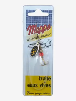 Блесна вращающаяся MEPPS "Black Fury JAUNE AG" №1 (3,5г) блистер, Серебряный