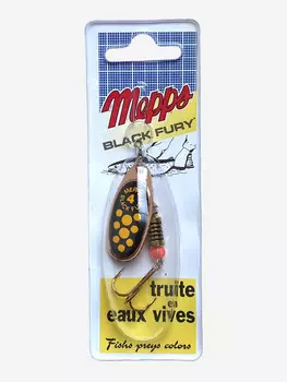 Блесна вращающаяся MEPPS "Black Fury JAUNE CU" №4 (8 г) блистер, Красный