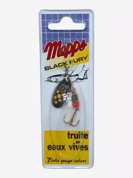 Блесна вращающаяся MEPPS "Black Fury JAUNE NR" №2 (4.5 г) блистер, Черный