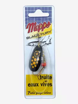 Блесна вращающаяся MEPPS "Black Fury JAUNE NR" №4 (8 г) блистер, Черный