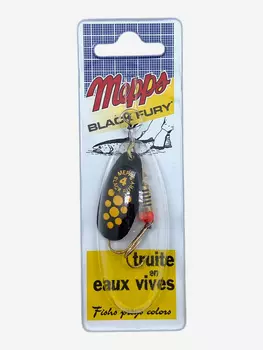 Блесна вращающаяся MEPPS "Black Fury JAUNE NR" №4 (8г) блистер, Черный