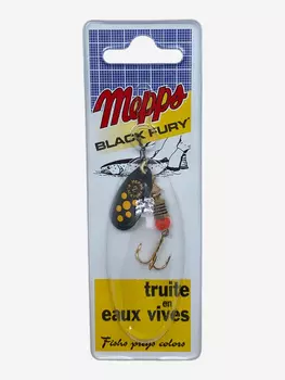 Блесна вращающаяся MEPPS "Black Fury JAUNE NR" №2 (4,5г) блистер, Черный