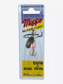 Блесна вращающаяся MEPPS "Black Fury JAUNE NR" №1 (3,5г) блистер, Черный