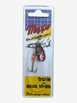 Блесна вращающаяся MEPPS "Black Fury ORANGE NR" №2 (4.5 г) блистер, Черный