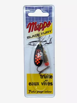 Блесна вращающаяся MEPPS "Black Fury ORANGE NR" №3 (6.5 г) блистер, Черный