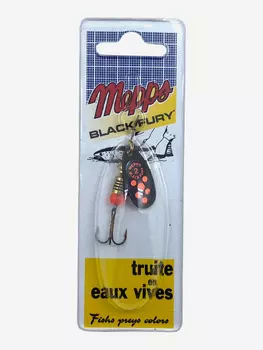 Блесна вращающаяся MEPPS "Black Fury ORANGE NR" №2 (4,5г) блистер, Черный