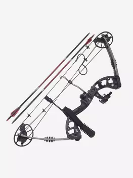 Блочный лук Tornado (M125) LH (Черный. Комплект обвеса + 2 карбоновые стрелы), Черный