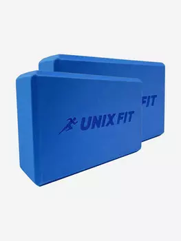 Блок для йоги и фитнеса UNIX Fit 200g голубой, 23 х 15 х 7 см - 2 шт., Голубой