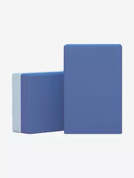 Блок для йоги и фитнеса UNIX Fit 200g двухцветный сине-голубой, 23 х 15 х 7 см - 1 шт., Синий