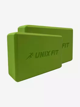 Блок для йоги и фитнеса UNIX Fit 200g, зеленый, 23 х 15 х 7 см. - 2 шт., Зеленый