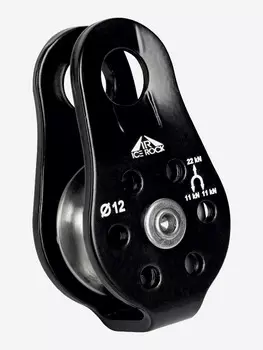 Блок - ролик с фиксированными щечками с подшипником, ролик нерж ICE ROCK, Черный