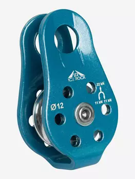 Блок-ролик с щечками с подшипником, алюминиевый, Синий