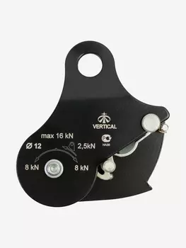 Блок - ролик с зажимом (сталь), Черный