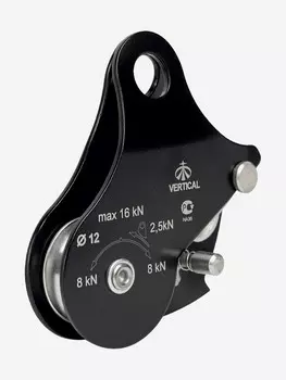 Блок - ролик с зажимом (сталь) VERTICAL, Черный