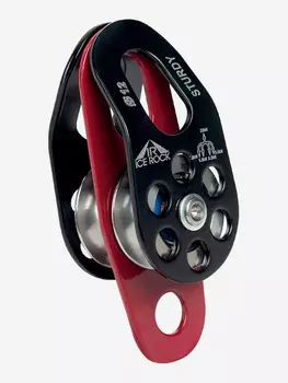 Блок - ролик Sturdy двойной стальной с подшипником, ролик нерж ICE ROCK, Красный