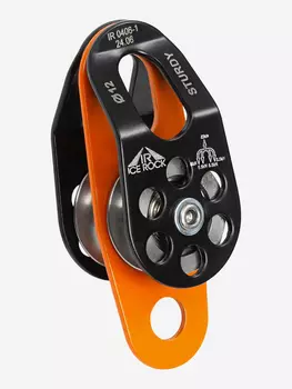 Блок-ролик "Sturdy" двойной стальной с подшипником, Черный