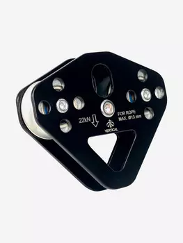 Блок - ролик «Тандем» Sturdy (стальной) с подшипником, ролик нерж с повышенной твердостью VERTICAL, Черный