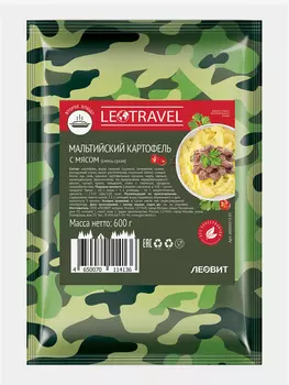 Блюдо быстрого приготовления Леовит LeoTravel Мальтийский картофель с мясом. Пакет 600 г, Зеленый