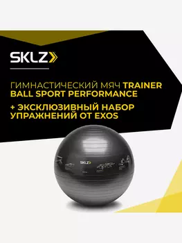 Большой мяч для фитнеса, фитбол с комплексом упражнений, 65 см SKLZ TRAINER BALL, Черный