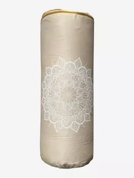 Болстер для йоги из гречихи Мандала, бежевый, размер 60 х 23 вес 5 кг, Бежевый