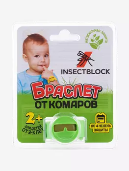 Браслет от комаров детский Insectblock, Зеленый, размер Без размера