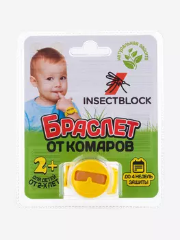 Браслет от комаров детский Insectblock, Желтый, размер Без размера