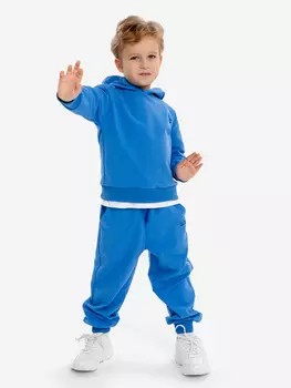 Брюки джоггеры для мальчика базовые с поясом на резинке детские Button Blue, Синий