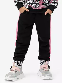 Брюки-джоггеры с карманами черные Button Blue, Черный