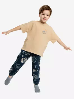 Брюки джоггеры с принтом для мальчика Button Blue, Синий