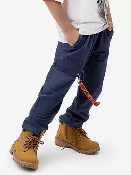 Брюки-карго с карманами синие Button Blue, Синий