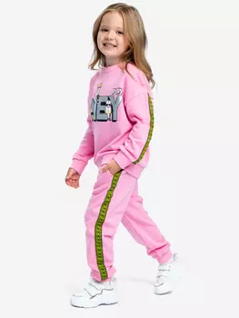 Брюки с лампасами для девочки Button Blue, Розовый