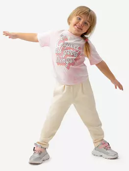 Брюки трикотажные для девочки Button Blue, Бежевый