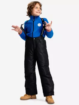 Брюки утепленные с подтяжками для мальчика Button Blue, Черный