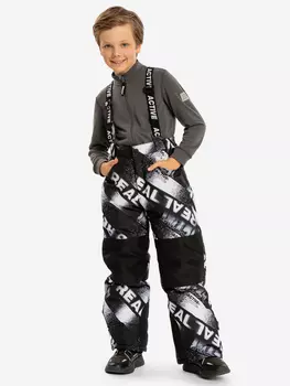 Брюки утепленные зимние на подтяжках непромокаемые мультицвет для мальчика Button Blue, Мультицвет