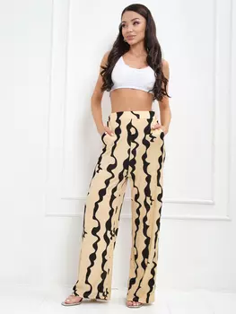 Брюки женские летние спортивные палаццо RIZZIANO, Бежевый