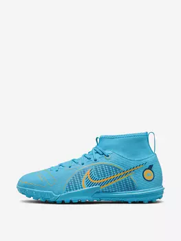 Бутсы детские NikeJr Superfly 8 Academy TF, Голубой, размер 34.5