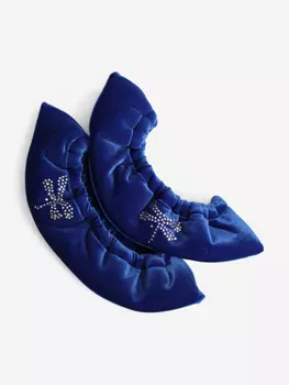 Чехлы-сушки на коньки бархатные IceDress, Синий