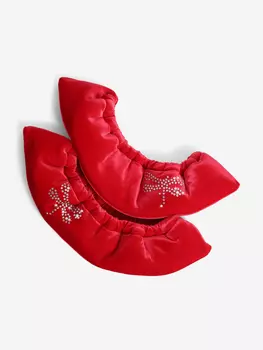 Чехлы-сушки на коньки бархатные IceDress, Красный