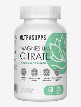 Цитрат магния Ultrasupps, 60 капсул, Белый