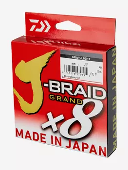 Шнур DAIWA J-Braid Grand x8 135м Light Grey 0,20мм 16кг, Зеленый