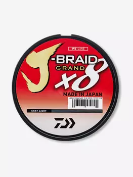 Шнур DAIWA J-Braid Grand x8 135м Light Grey 0,16мм 10кг, Серый