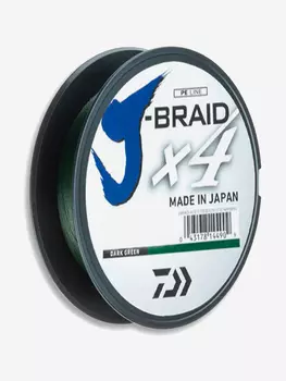 DAIWA Шнур J-Braid x4 135м Dark Green 0,1мм 3,8кг, Зеленый