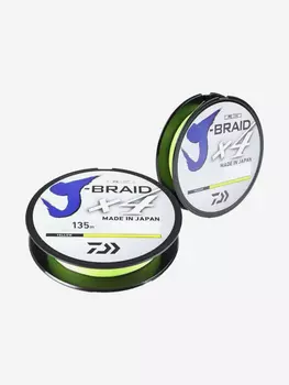 Шнур DAIWA J-Braid x4 135м Yellow 0,13мм 5,9кг, Желтый